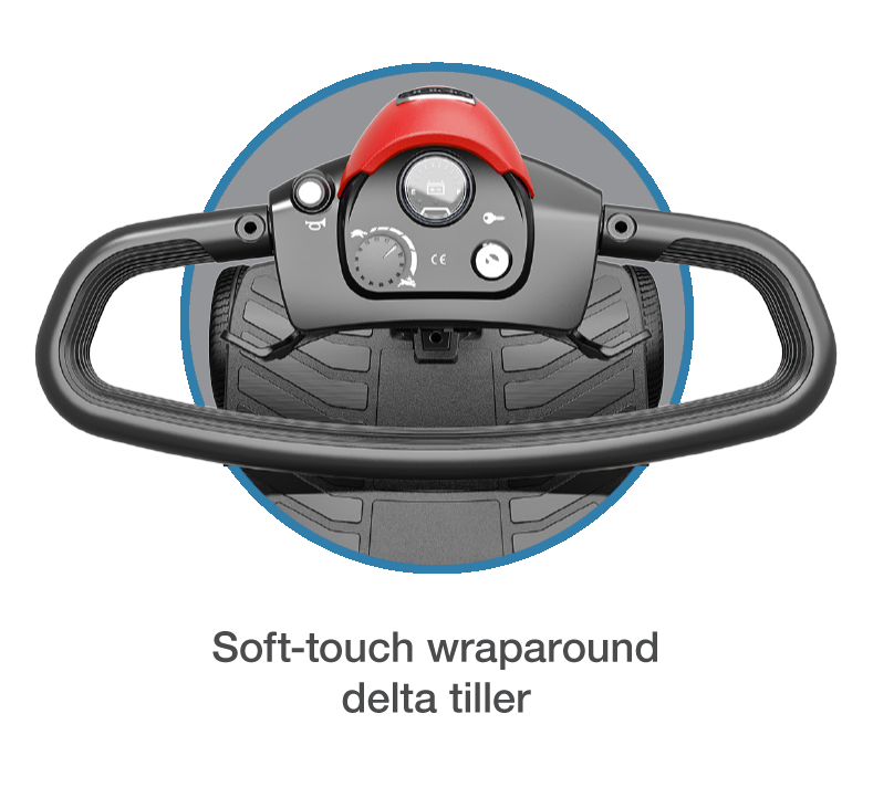 Soft-touch wraparound delta tiller and control panel